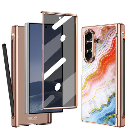 For Galaxy Z Fold8 Ultra 5G VIETAO Amber Series Integrated Privacy Screen Protector Magnetic Phone Case with Stylus(Pink Gold)