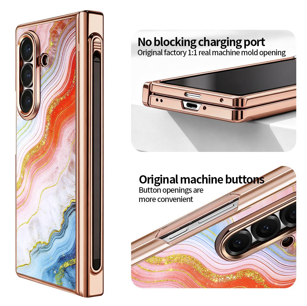 For Galaxy Z Fold8 Ultra 5G VIETAO Amber Series Integrated Privacy Screen Protector Magnetic Phone Case with Stylus(Pink Gold)