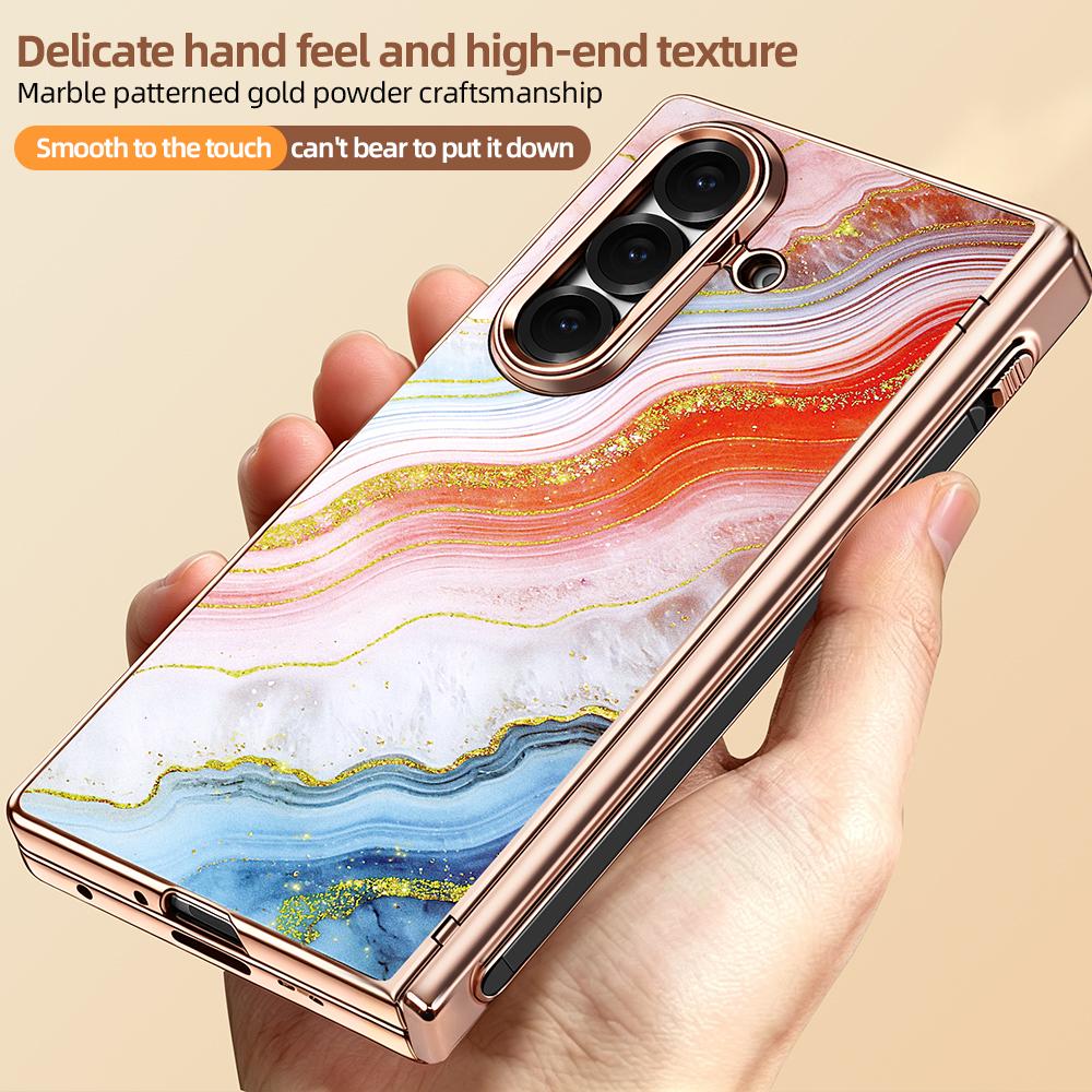 For Galaxy Z Fold8 Ultra 5G VIETAO Amber Series Integrated Privacy Screen Protector Magnetic Phone Case with Stylus(Pink Gold)