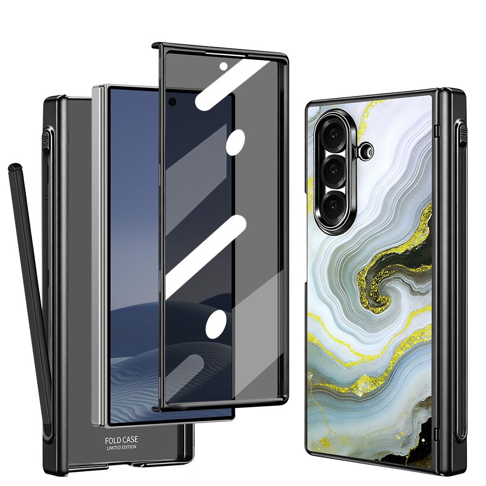 For Galaxy Z Fold8 Ultra 5G VIETAO Amber Series Integrated Privacy Screen Protector Magnetic Phone Case with Stylus(Grey Gold)