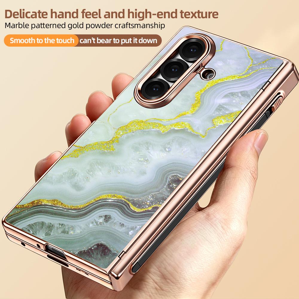 For Samsung Galaxy Z Fold7 5G VIETAO Amber Series Integrated Privacy Screen Protector Magnetic Phone Case with Stylus(Platinum)