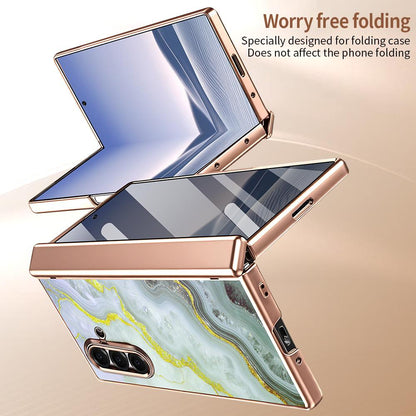 For Samsung Galaxy Z Fold6 5G VIETAO Amber Series Integrated Privacy Screen Protector Magnetic Phone Case with Stylus(Platinum)