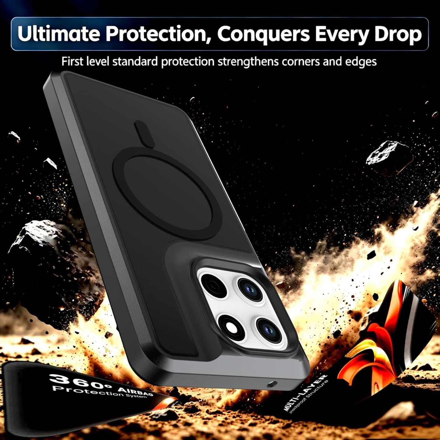 For Motorola Moto G Stylus 5G 2026 Silicone Magnetic Anti-drop Protective Phone Case(Black + Black)