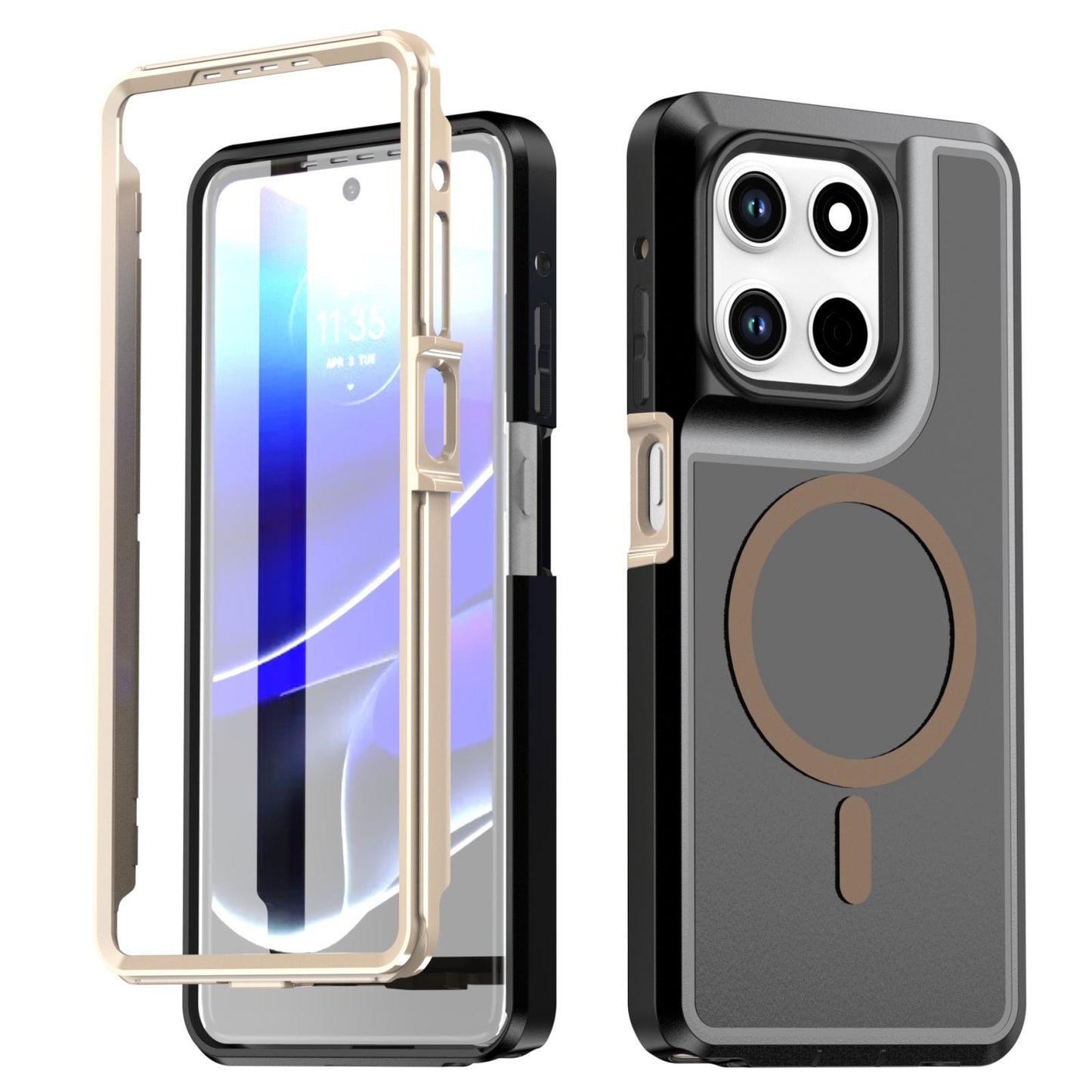 For Motorola Moto G Stylus 5G 2026 Silicone Magnetic Anti-drop Protective Phone Case(Black + Gold)
