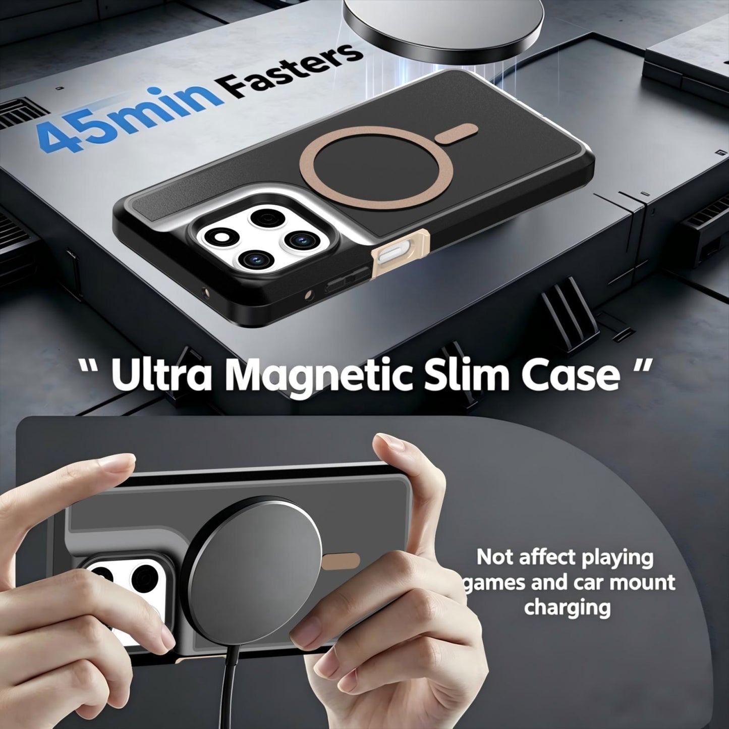 For Motorola Moto G Stylus 5G 2026 Silicone Magnetic Anti-drop Protective Phone Case(Black + Gold)