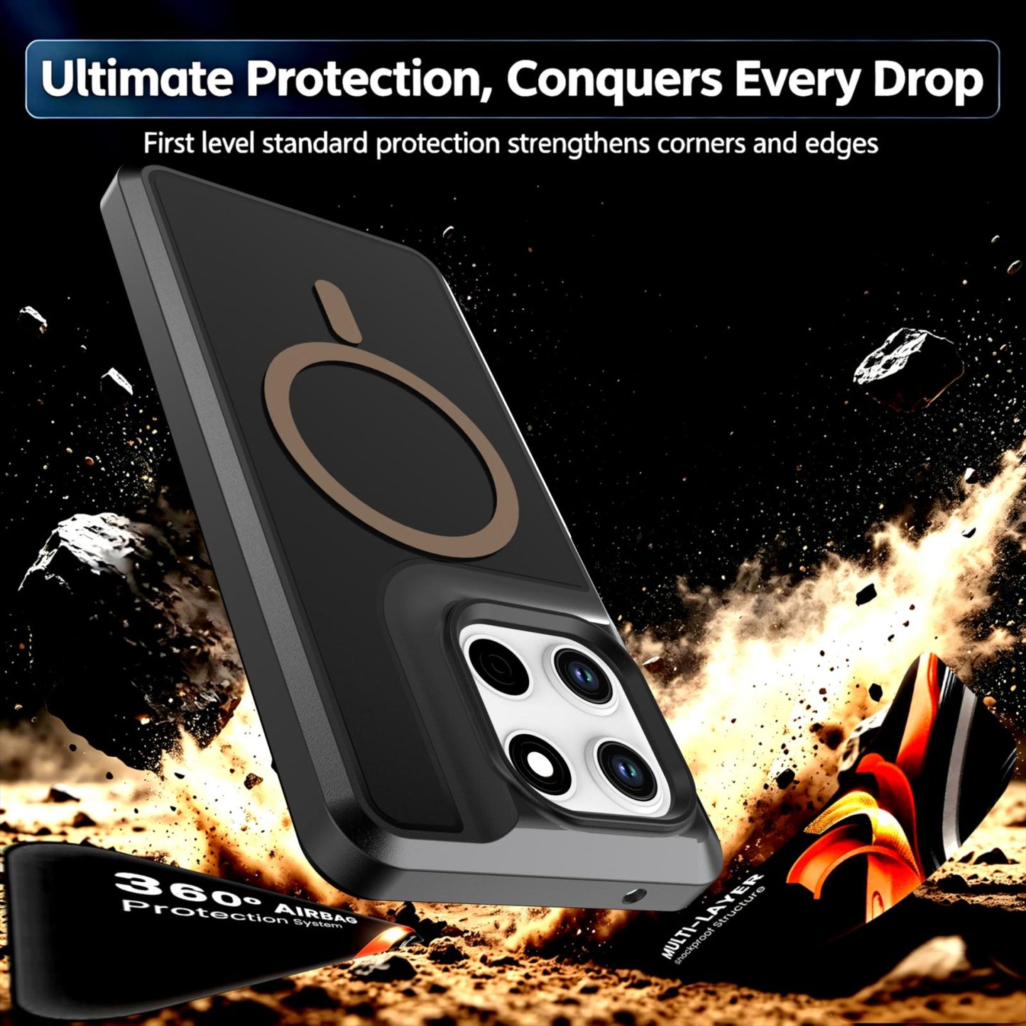 For Motorola Moto G Stylus 5G 2026 Silicone Magnetic Anti-drop Protective Phone Case(Black + Gold)