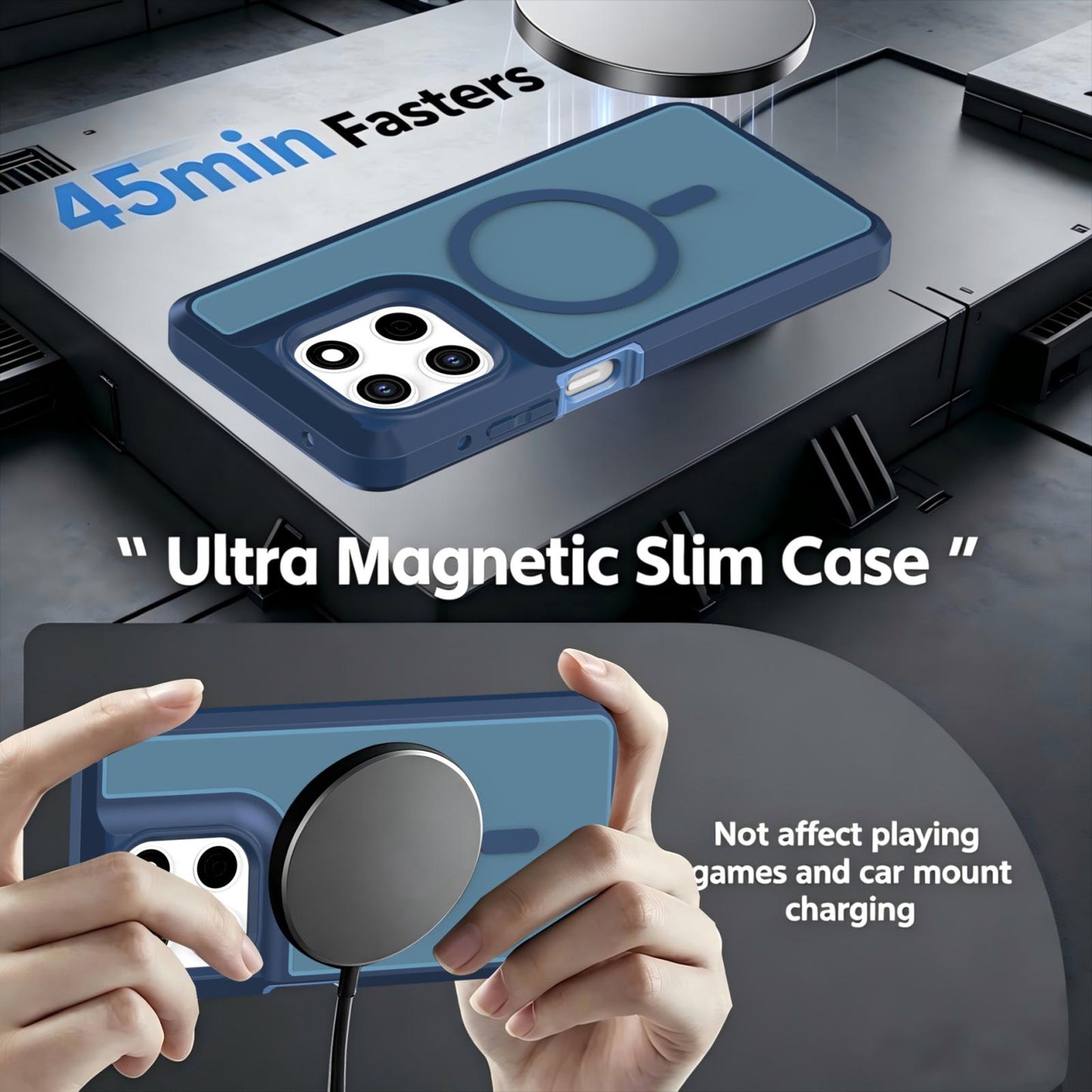 For Motorola Moto G Stylus 5G 2026 Silicone Magnetic Anti-drop Protective Phone Case(Blue)