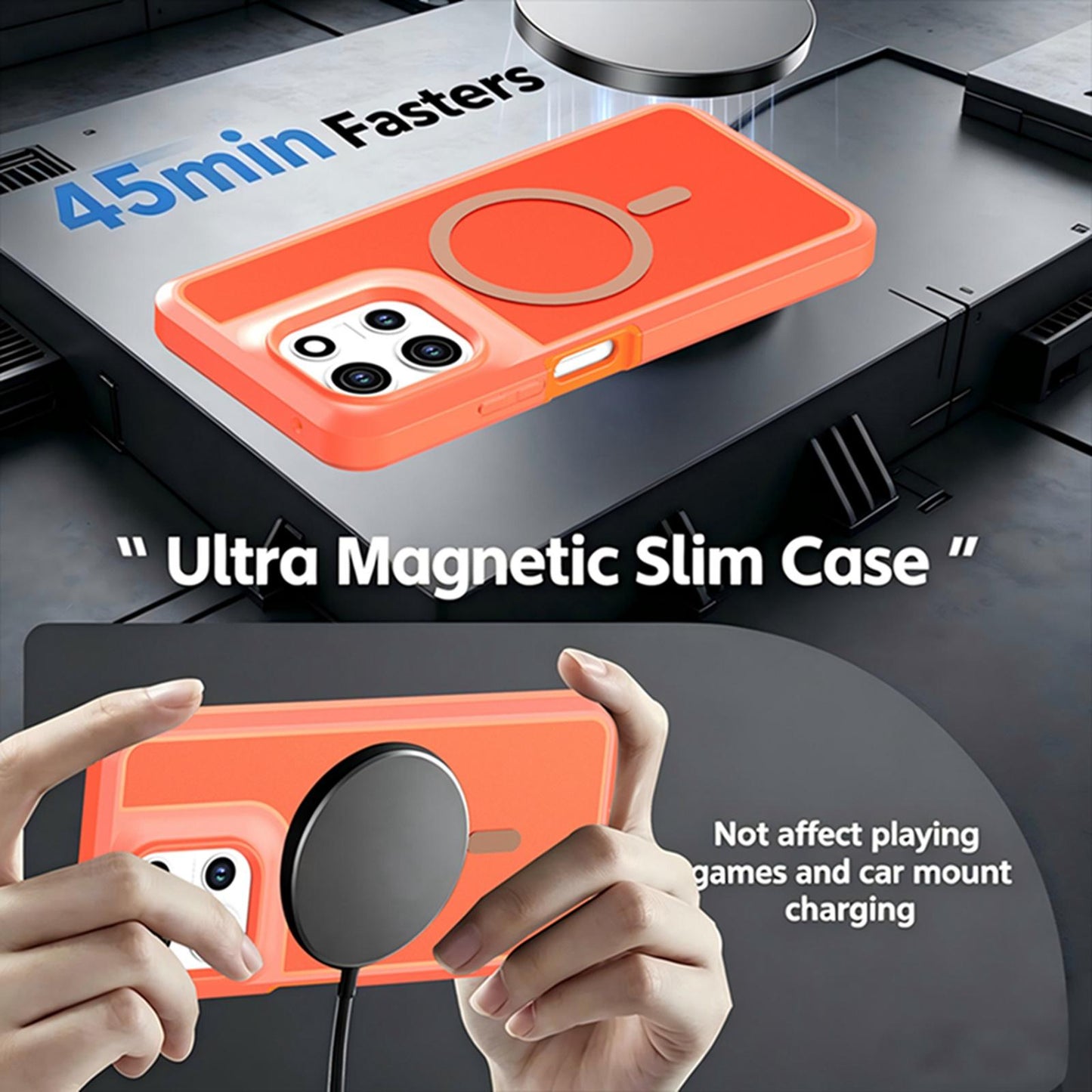 For Motorola Moto G 5G 2026 / 2025 Silicone Magnetic Anti-drop Protective Phone Case(Orange)