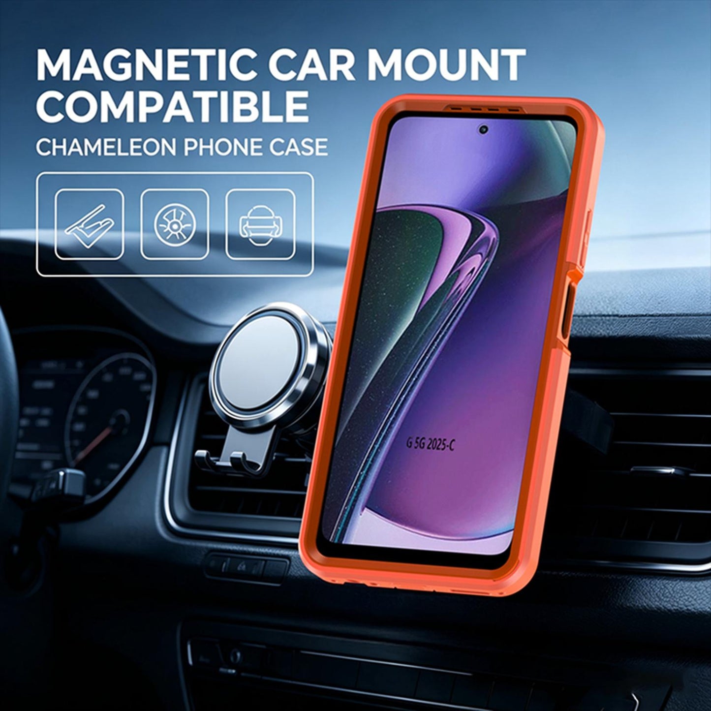 For Motorola Moto G 5G 2026 / 2025 Silicone Magnetic Anti-drop Protective Phone Case(Orange)