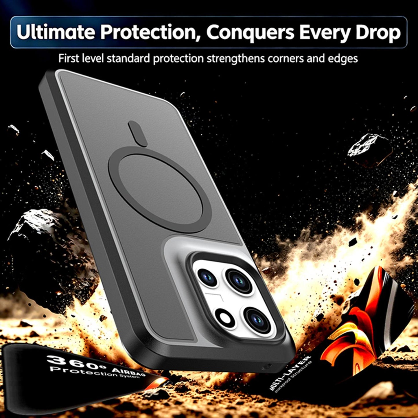 For Motorola Moto G 5G 2026 / 2025 Silicone Magnetic Anti-drop Protective Phone Case(Black + Black)
