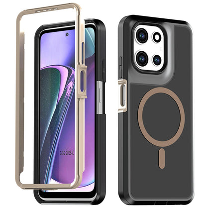 For Motorola Moto G 5G 2026 / 2025 Silicone Magnetic Anti-drop Protective Phone Case(Black + Gold)