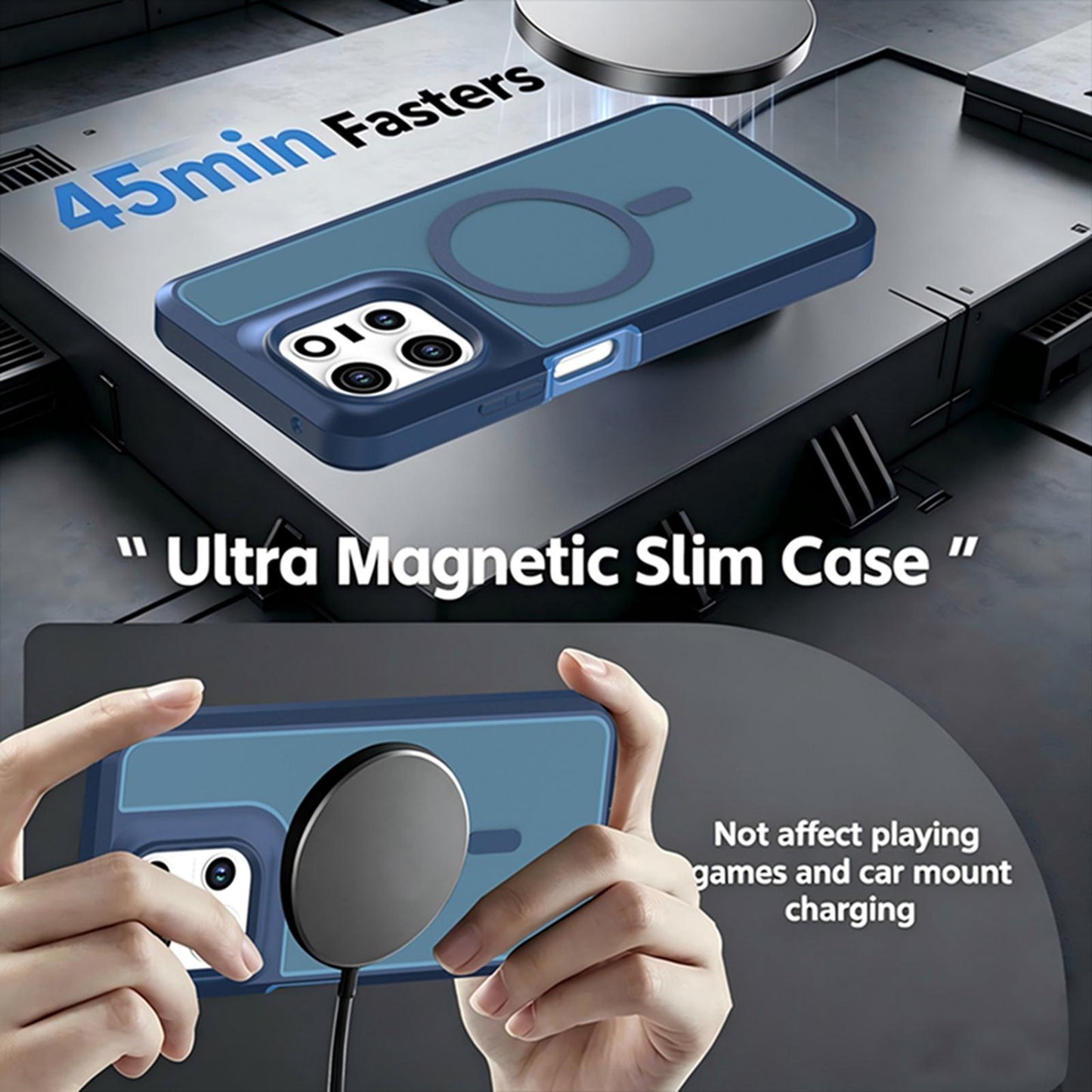 For Motorola Moto G 5G 2026 / 2025 Silicone Magnetic Anti-drop Protective Phone Case(Blue)