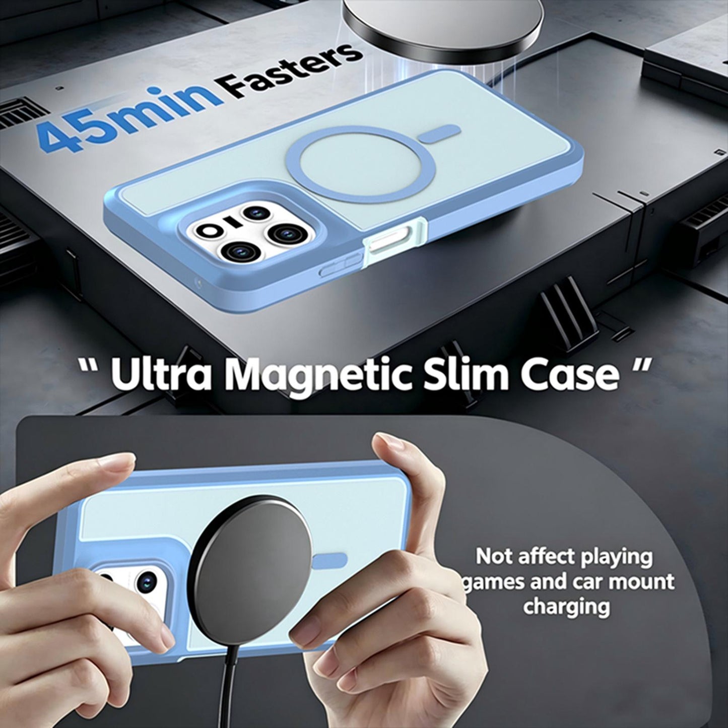 For Motorola Moto G 5G 2026 / 2025 Silicone Magnetic Anti-drop Protective Phone Case(Light Blue)