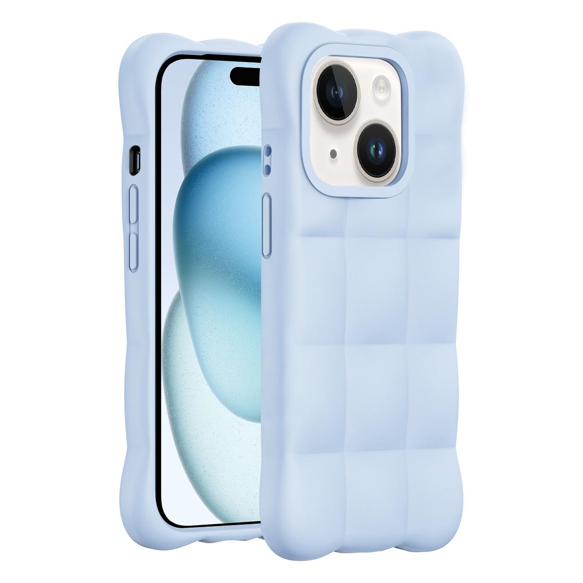 For iPhone 15 Cloud Liquid Silicone Phone Case(Blue)