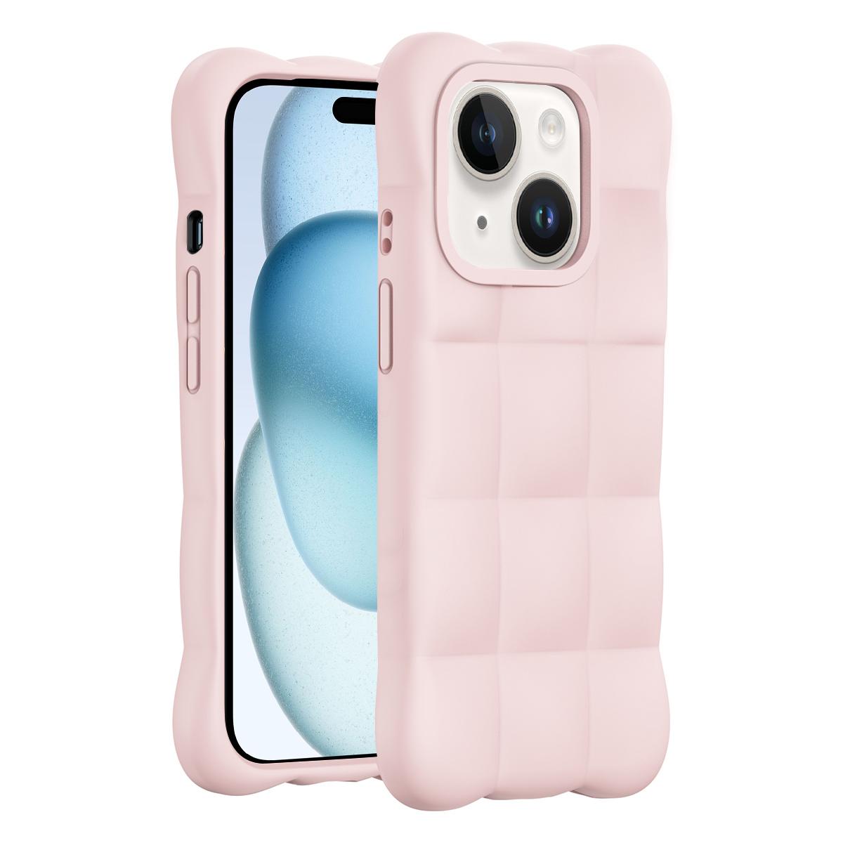 For iPhone 15 Cloud Liquid Silicone Phone Case(Pink)
