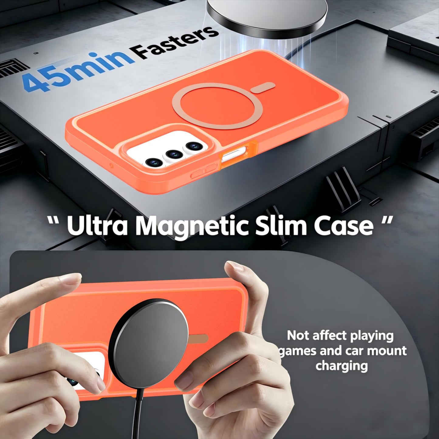 For Galaxy A17 / A16 / A26 5G Silicone Magnetic Anti-drop Protective Phone Case(Orange)