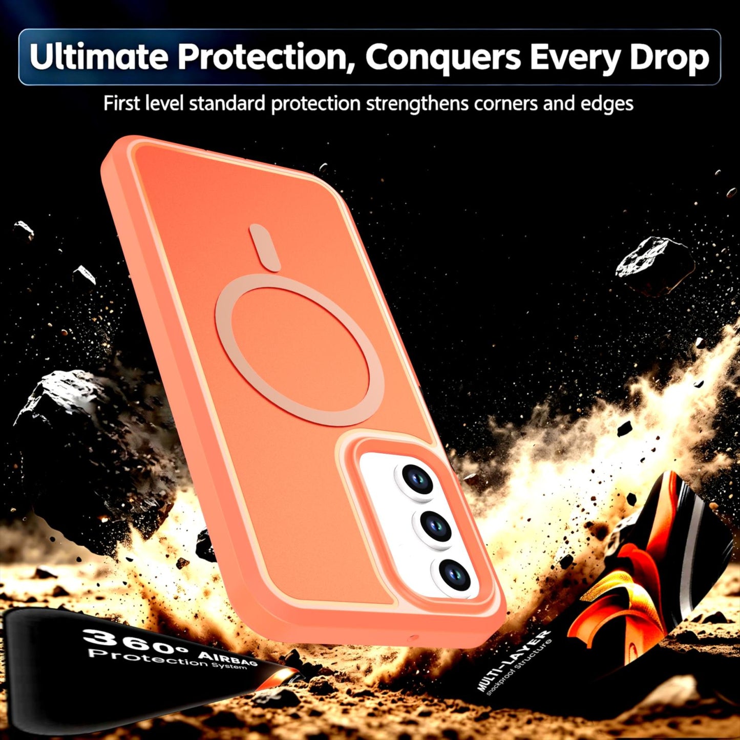 For Galaxy A17 / A16 / A26 5G Silicone Magnetic Anti-drop Protective Phone Case(Orange)