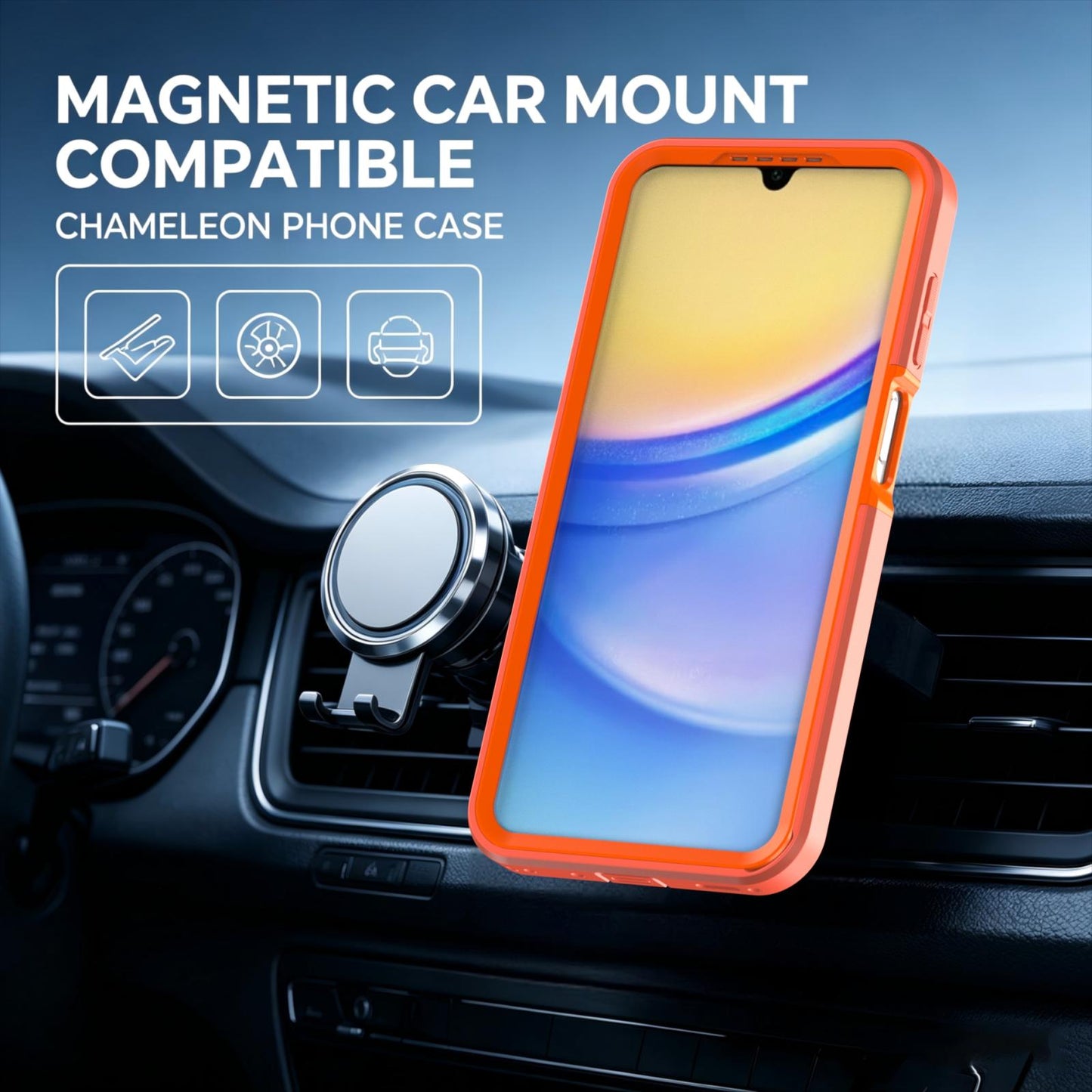 For Galaxy A17 / A16 / A26 5G Silicone Magnetic Anti-drop Protective Phone Case(Orange)