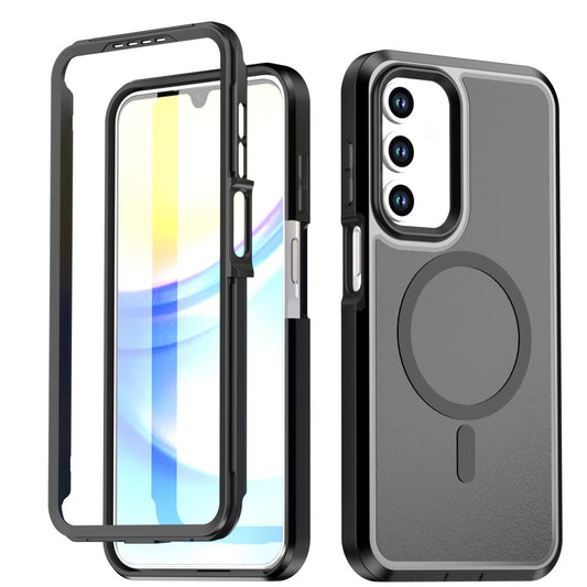 For Galaxy A17 / A16 / A26 5G Silicone Magnetic Anti-drop Protective Phone Case(Black + Black)