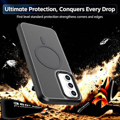 For Galaxy A17 / A16 / A26 5G Silicone Magnetic Anti-drop Protective Phone Case(Black + Black)