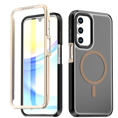For Galaxy A17 / A16 / A26 5G Silicone Magnetic Anti-drop Protective Phone Case(Black + Gold)