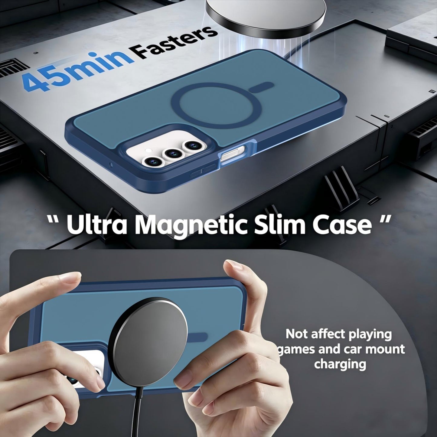 For Galaxy A17 / A16 / A26 5G Silicone Magnetic Anti-drop Protective Phone Case(Blue)