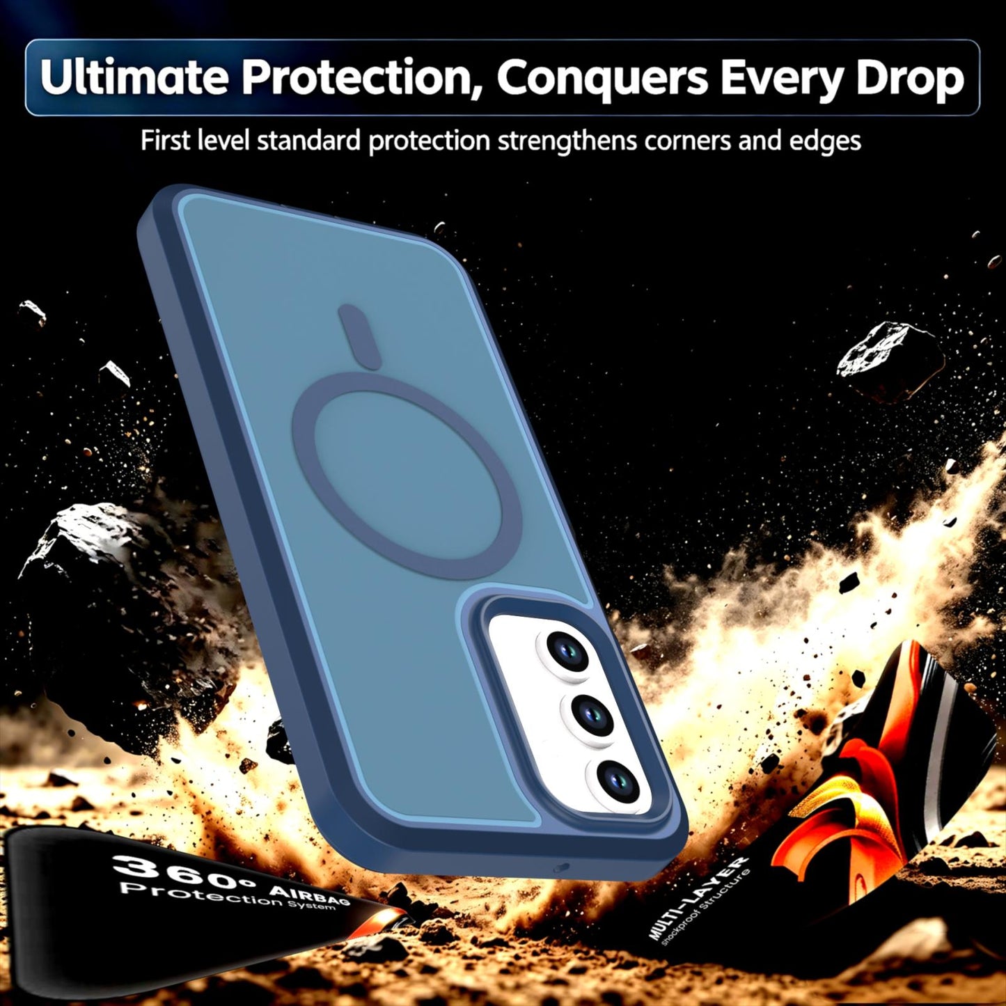 For Galaxy A17 / A16 / A26 5G Silicone Magnetic Anti-drop Protective Phone Case(Blue)