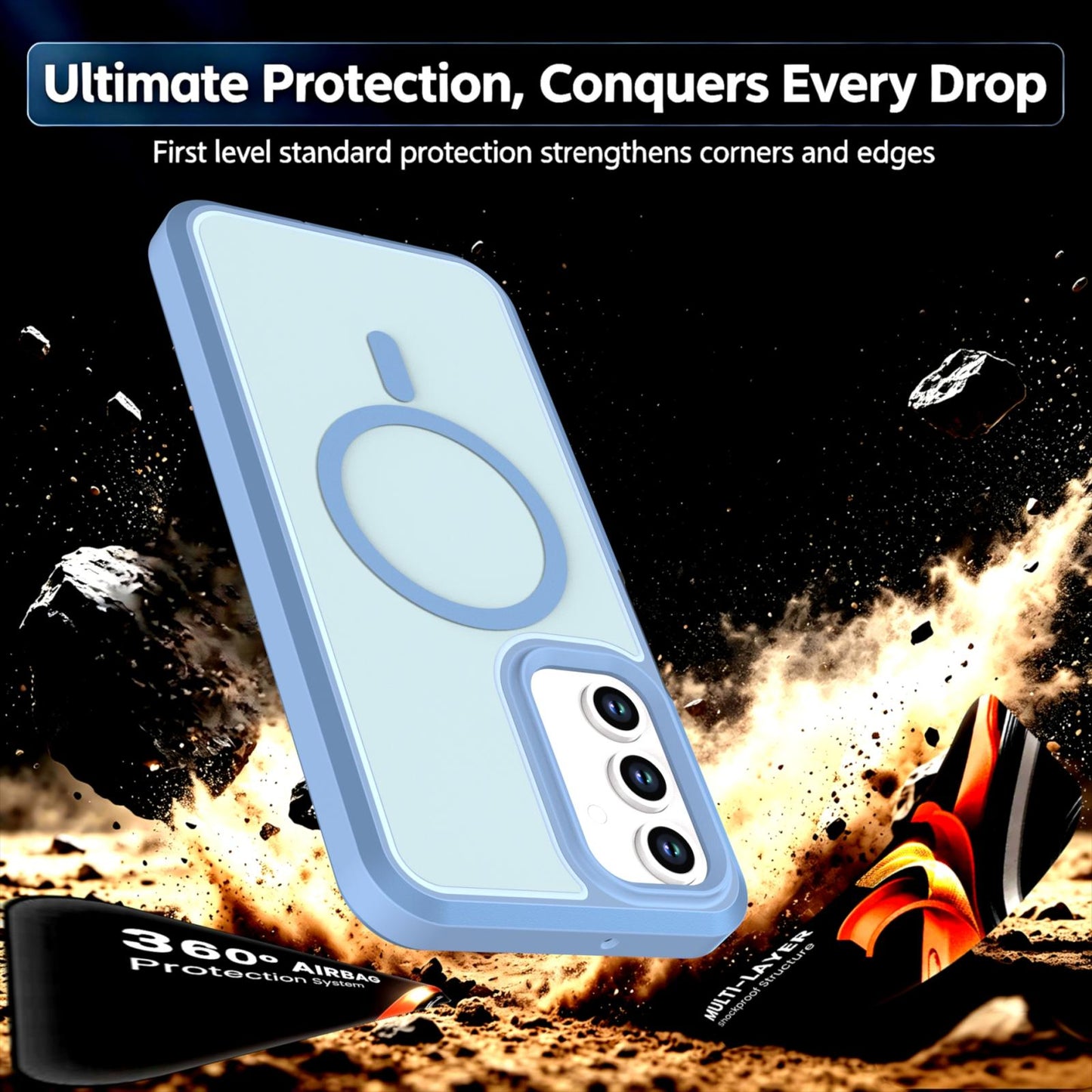 For Galaxy A17 / A16 / A26 5G Silicone Magnetic Anti-drop Protective Phone Case(Light Blue)