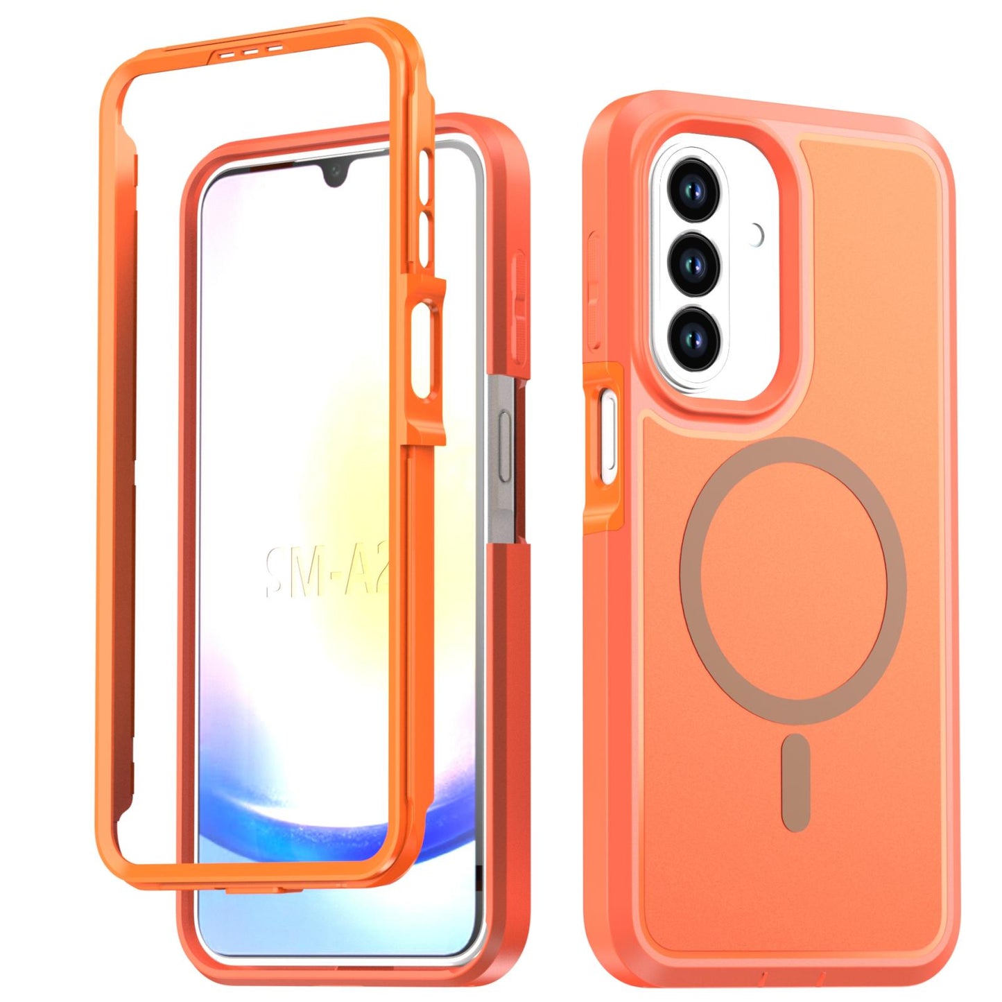 For Galaxy A27 5G Silicone Magnetic Anti-drop Protective Phone Case(Orange)