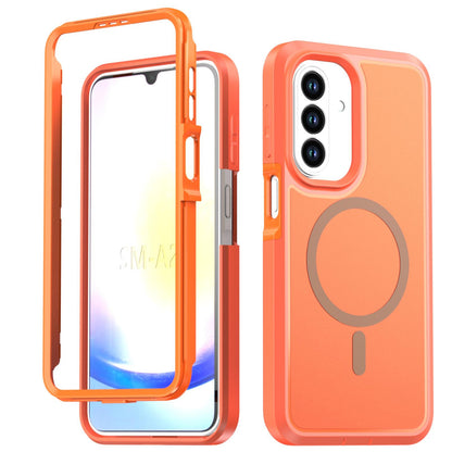 For Galaxy A27 5G Silicone Magnetic Anti-drop Protective Phone Case(Orange)