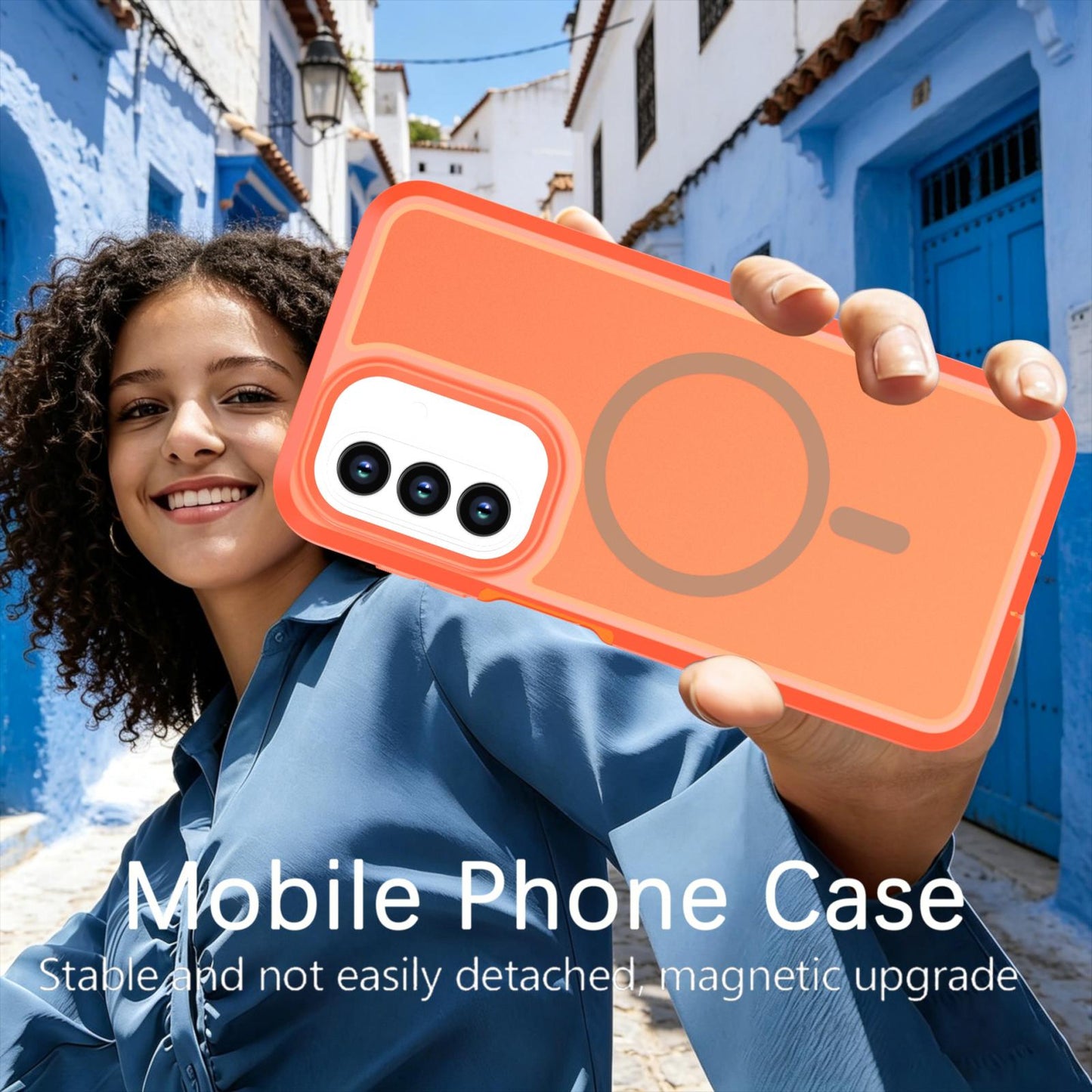 For Galaxy A27 5G Silicone Magnetic Anti-drop Protective Phone Case(Orange)