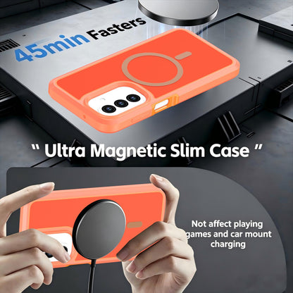 For Galaxy A27 5G Silicone Magnetic Anti-drop Protective Phone Case(Orange)