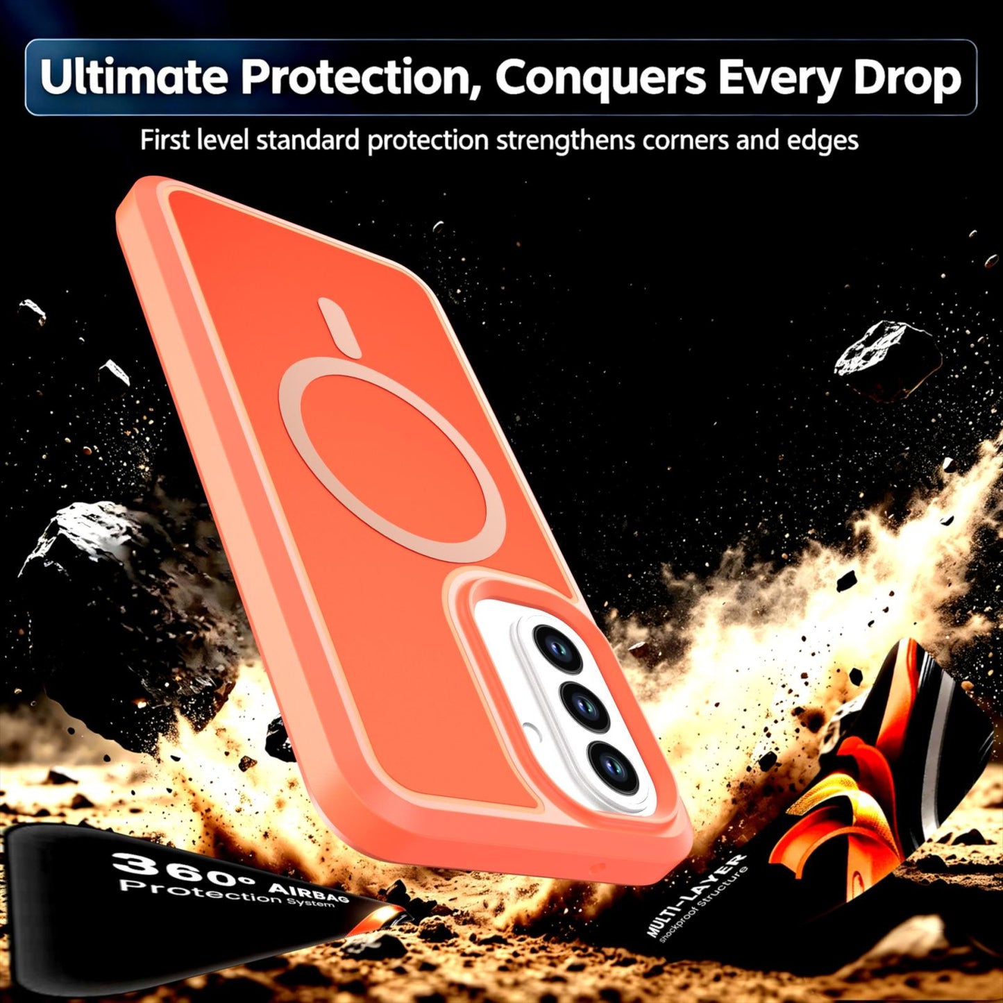For Galaxy A27 5G Silicone Magnetic Anti-drop Protective Phone Case(Orange)