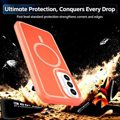 For Galaxy A27 5G Silicone Magnetic Anti-drop Protective Phone Case(Orange)
