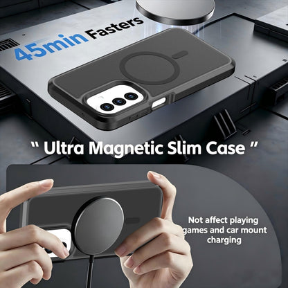 For Galaxy A27 5G Silicone Magnetic Anti-drop Protective Phone Case(Black + Black)