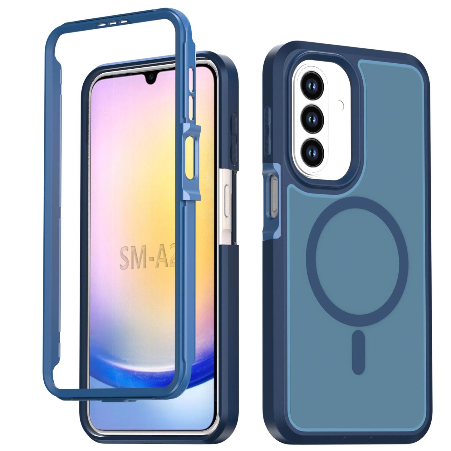 For Galaxy A27 5G Silicone Magnetic Anti-drop Protective Phone Case(Blue)