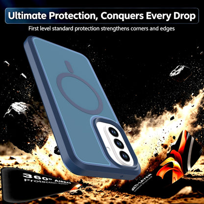 For Galaxy A27 5G Silicone Magnetic Anti-drop Protective Phone Case(Blue)