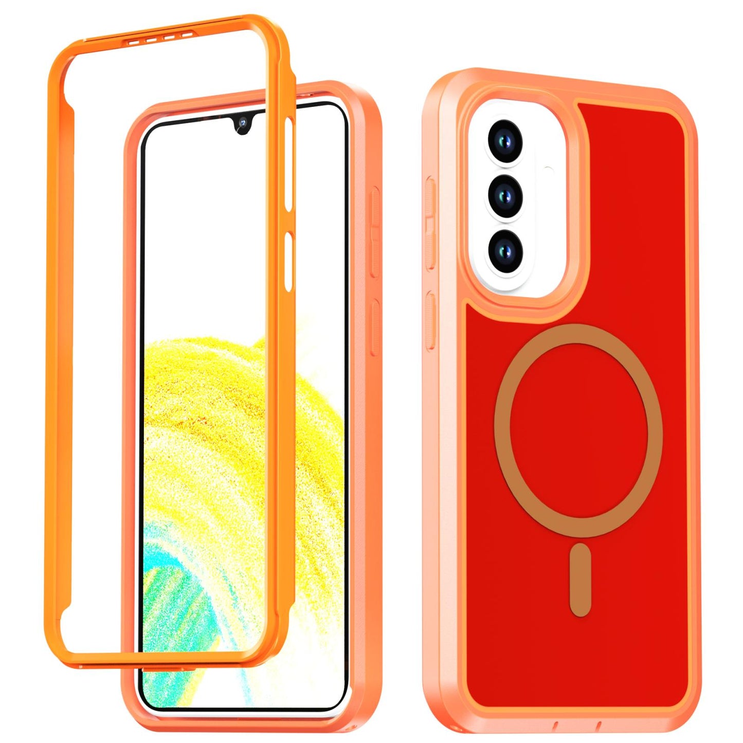 For Galaxy A37 / A36 / A56 5G Silicone Magnetic Anti-drop Protective Phone Case(Orange)