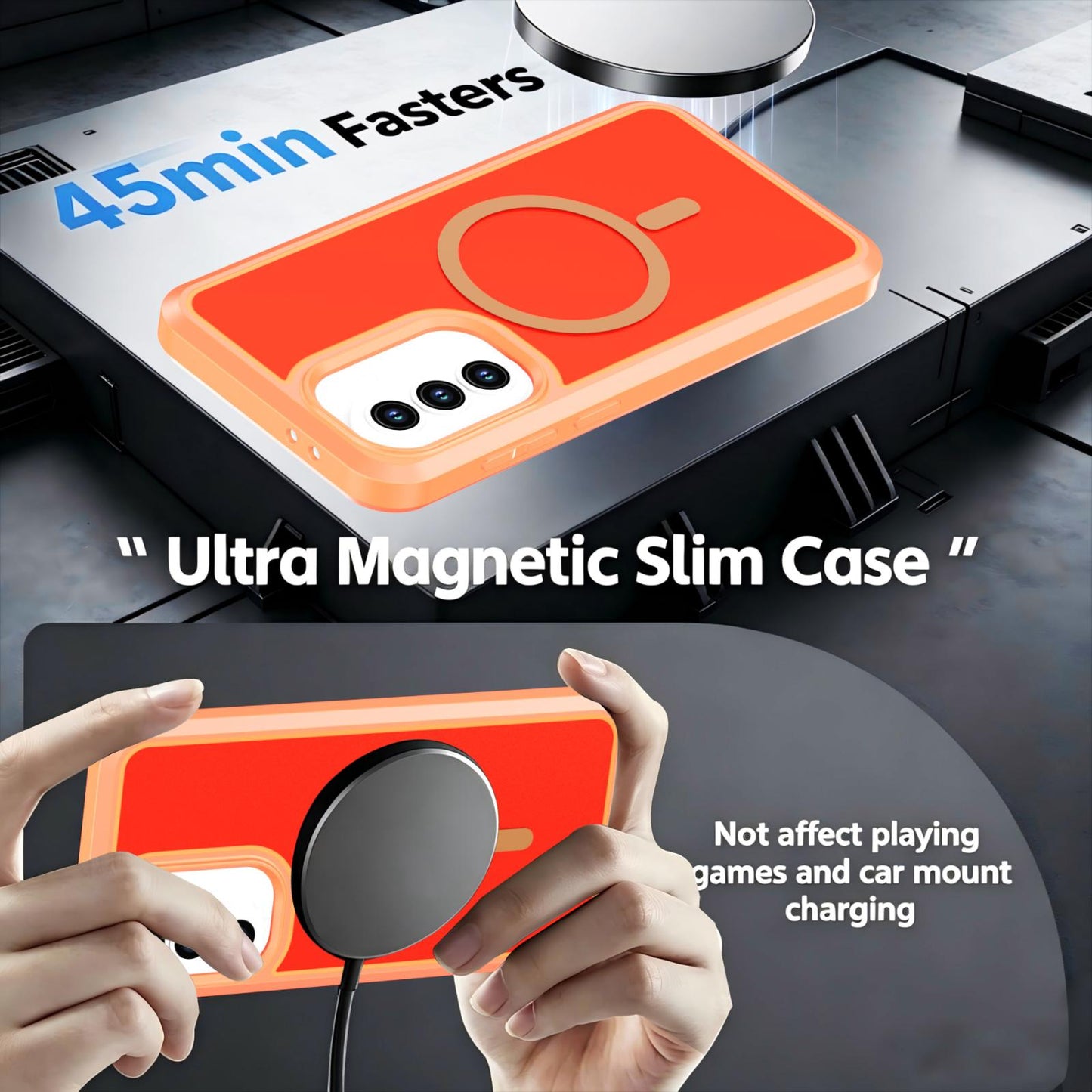 For Galaxy A37 / A36 / A56 5G Silicone Magnetic Anti-drop Protective Phone Case(Orange)