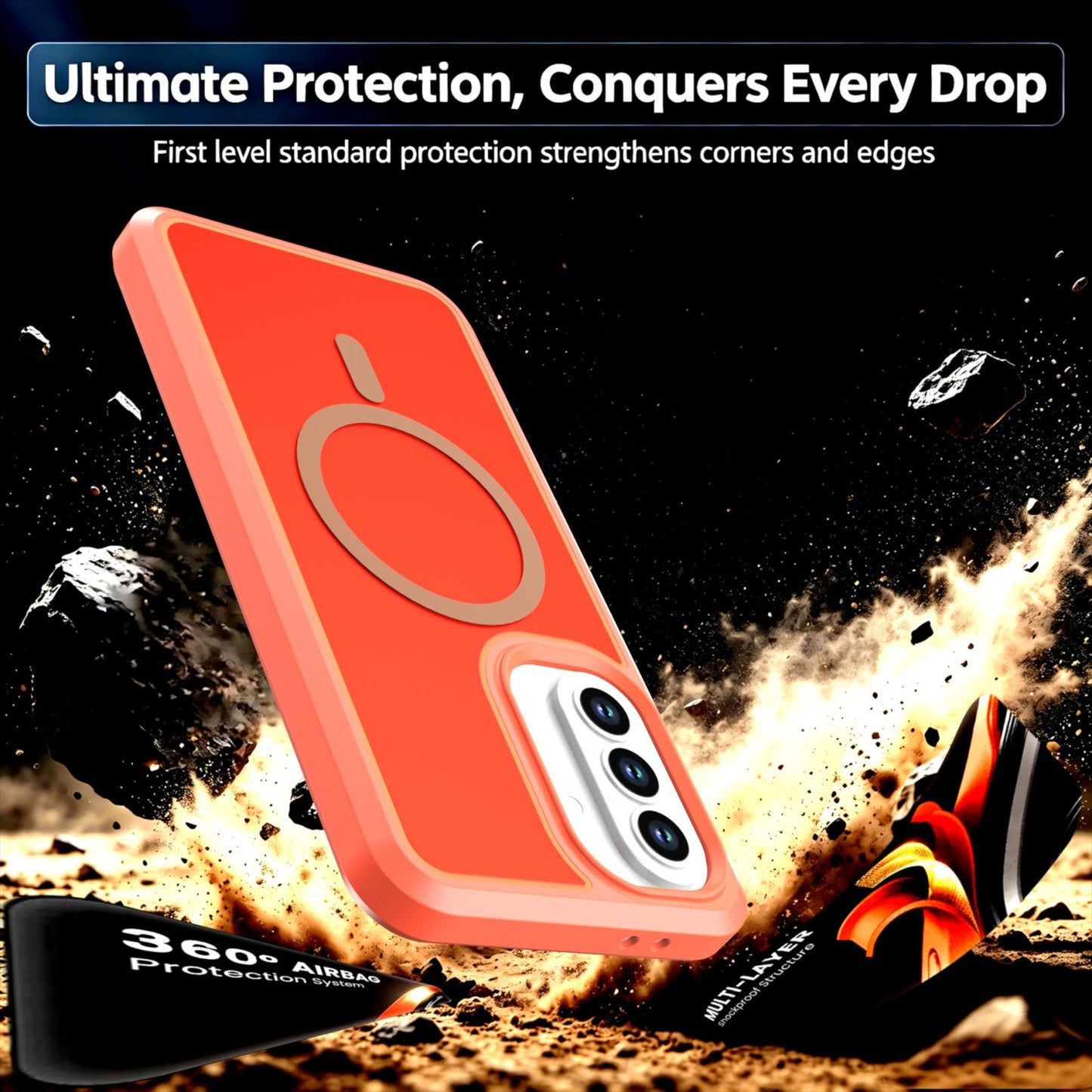 For Galaxy A37 / A36 / A56 5G Silicone Magnetic Anti-drop Protective Phone Case(Orange)