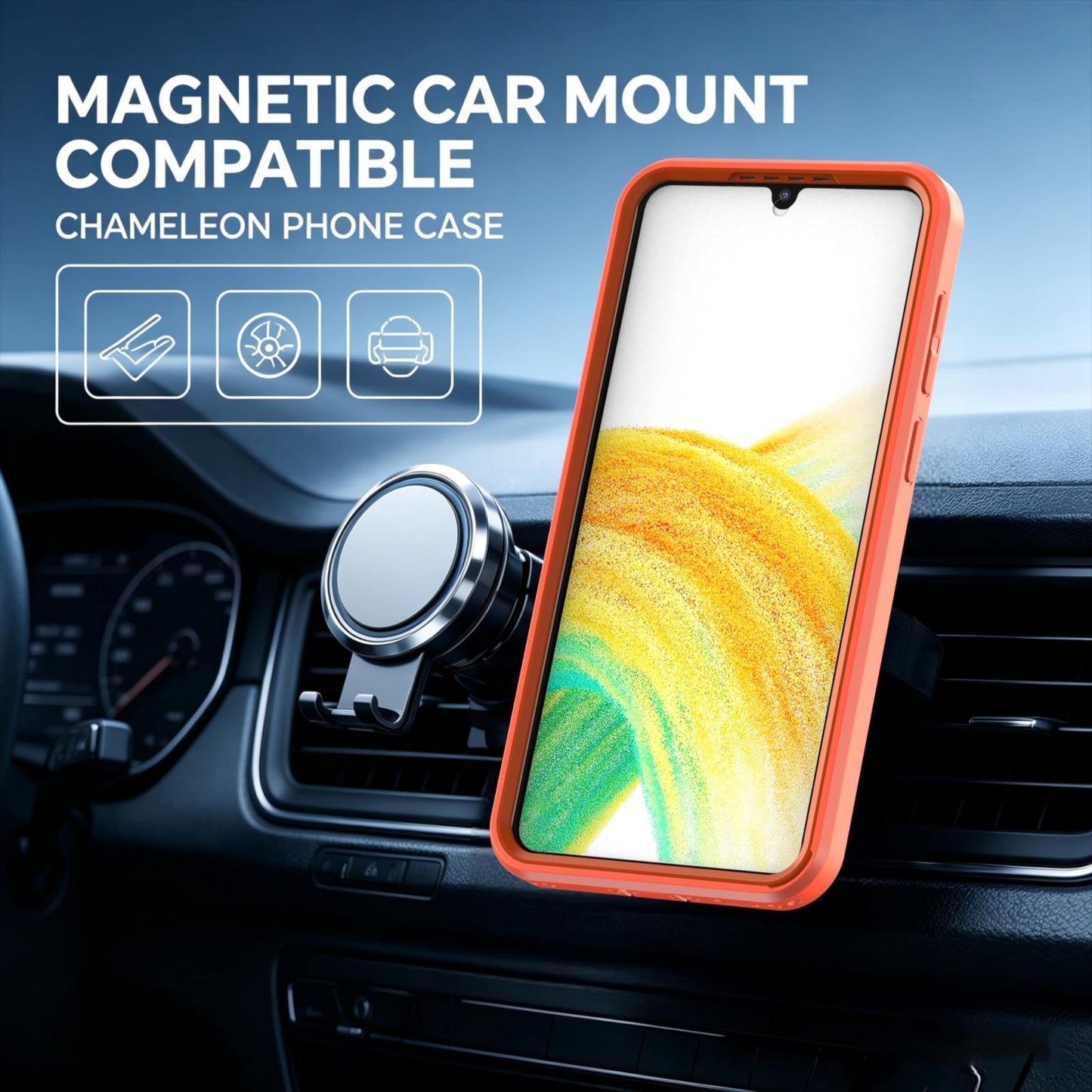 For Galaxy A37 / A36 / A56 5G Silicone Magnetic Anti-drop Protective Phone Case(Orange)