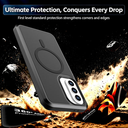 For Galaxy A37 / A36 / A56 5G Silicone Magnetic Anti-drop Protective Phone Case(Black + Black)