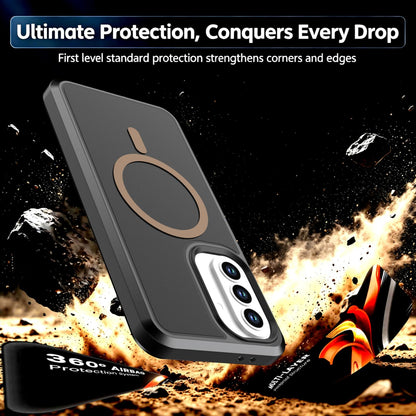 For Galaxy A37 / A36 / A56 5G Silicone Magnetic Anti-drop Protective Phone Case(Black + Gold)