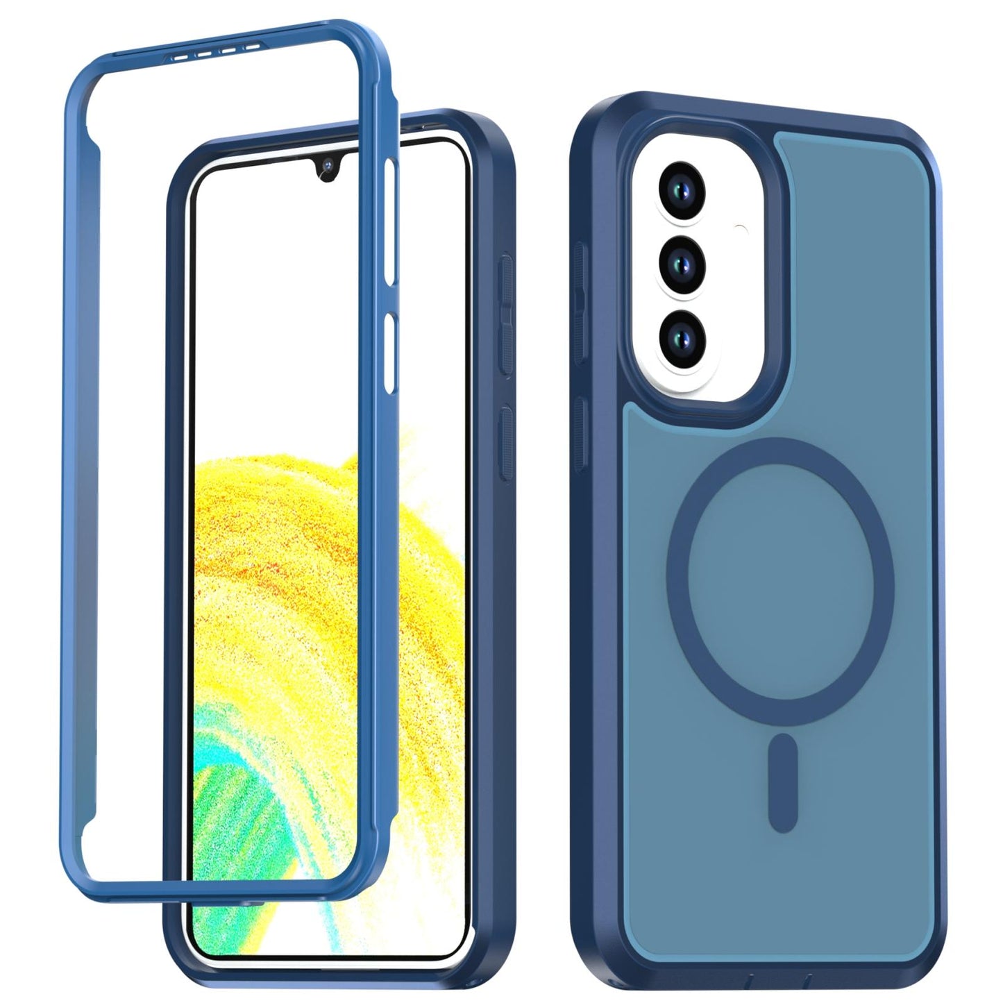 For Galaxy A37 / A36 / A56 5G Silicone Magnetic Anti-drop Protective Phone Case(Blue)