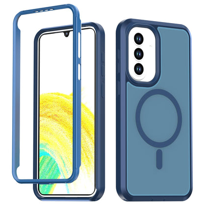 For Galaxy A37 / A36 / A56 5G Silicone Magnetic Anti-drop Protective Phone Case(Blue)