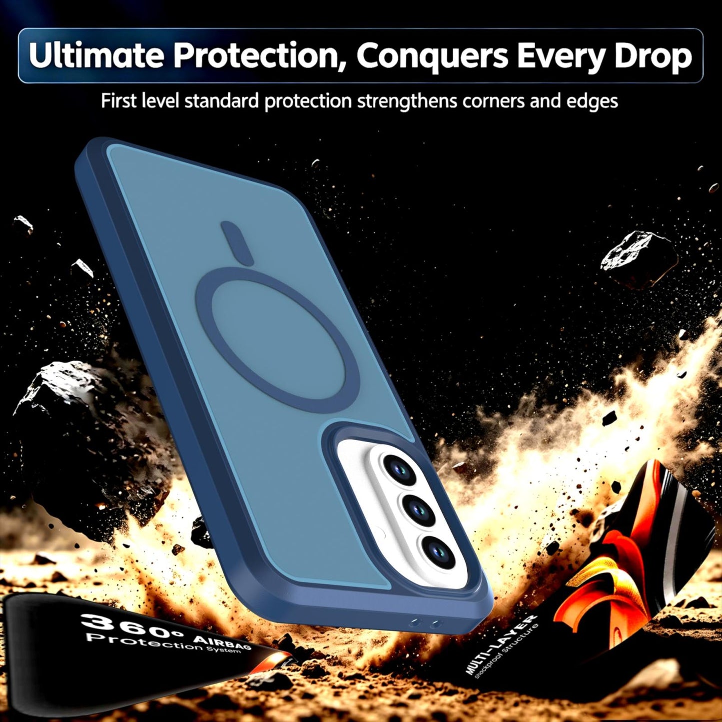 For Galaxy A37 / A36 / A56 5G Silicone Magnetic Anti-drop Protective Phone Case(Blue)