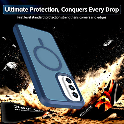 For Galaxy A37 / A36 / A56 5G Silicone Magnetic Anti-drop Protective Phone Case(Blue)