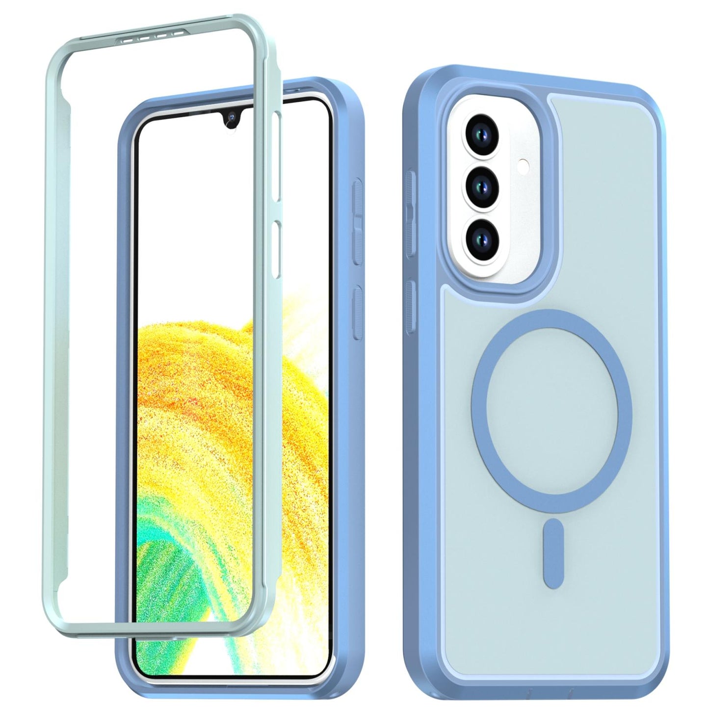 For Galaxy A37 / A36 / A56 5G Silicone Magnetic Anti-drop Protective Phone Case(Light Blue)
