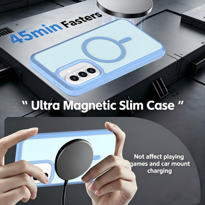 For Galaxy A37 / A36 / A56 5G Silicone Magnetic Anti-drop Protective Phone Case(Light Blue)