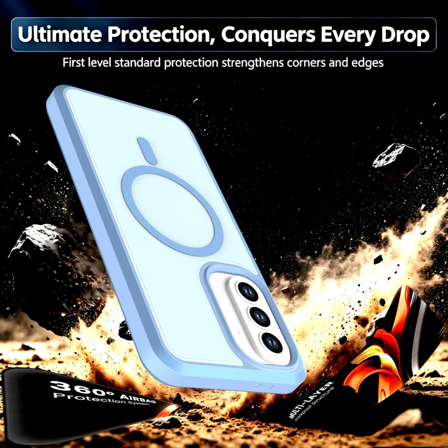 For Galaxy A37 / A36 / A56 5G Silicone Magnetic Anti-drop Protective Phone Case(Light Blue)